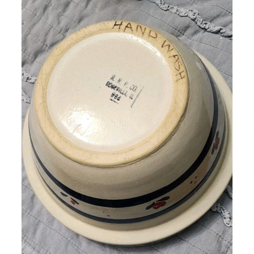 Vtg Robinson Ransbottom Pottery Ohio Bowl Home Where Heart Granny Cottage Core